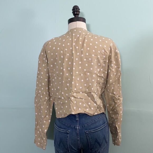 Vintage Liz Sport Polka Dot Cropped Button Front Top - Picture 3 of 4